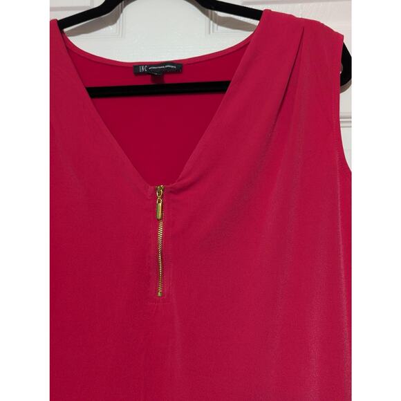 INC International Concepts Tank Top Womens 3X Zip V Neck Sleeveless Stretch Casu - Picture 5 of 8